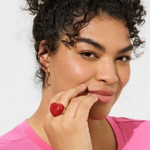 Pave Heart Statement Ring OSFM
